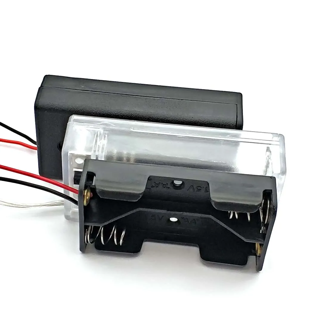 Черный прозрачный пластиковый чехол для хранения батареек типа АА держатель с 2