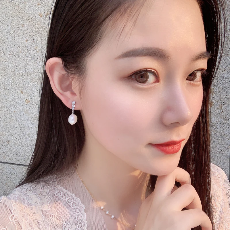 Женские серьги ручной работы из натурального жемчуга в богемном стиле Вечерние |