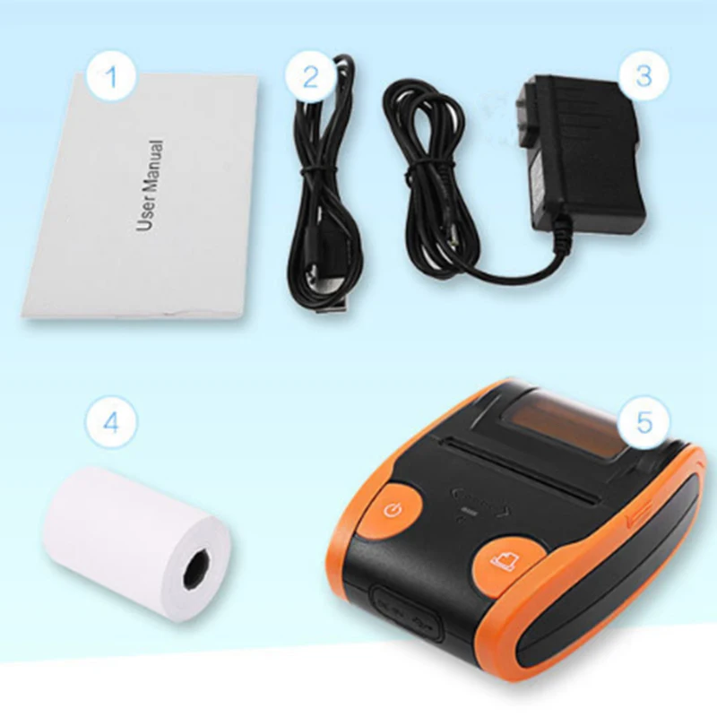 Портативный мини 58 мм Bluetooth беспроводной Термальный чековый принтер для