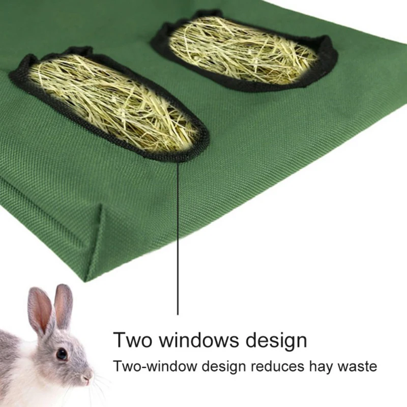 

New Hay Bag Hanging Pouch Feeder Holder Feeding Dispenser Container for Rabbit Guinea Pig Small Animals Pet