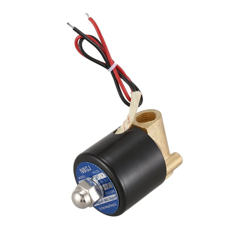 Промо акция! 1/4 &quotDC12V латунь Соленоидный клапан вода газ NC 5 ~ 100C Новый| |