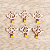 10pcs 2224mm alloy enamel star magic charms pendants for jewelry making drop earrings necklaces keychain diy crafts accessories