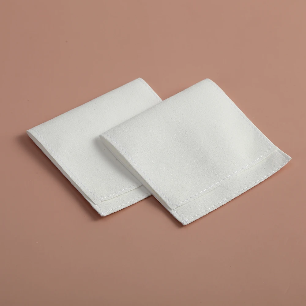 White Microfiber Velvet Bag Small Jewelry Pouches Presents Bags for Earrings Necklace Christmas Wedding Favor Pouch Gift Package