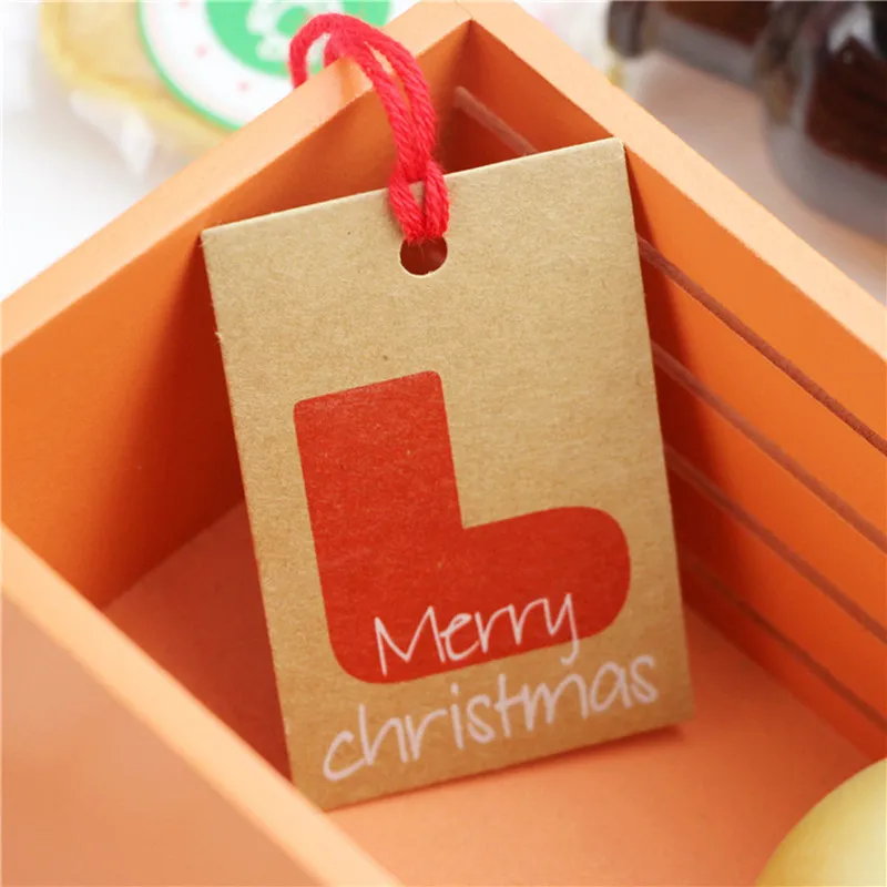 50 шт. Счастливого Рождества бумажные бирки Подарочная упаковка DIY ярлык для