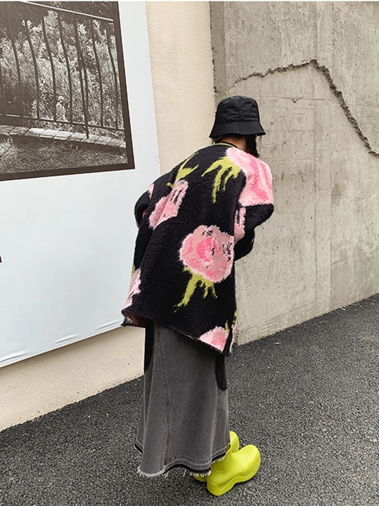 Flower Pattern Fashion Basic Hit Casual Regular 2020 Female Women Long Sleeve All Match College Wind Hit Hot Sale Sweaters New