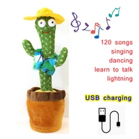 dancing cactus talking cactus stuffed plush toy electronic toy with 120 english song plush cactus potted toy early education toy
