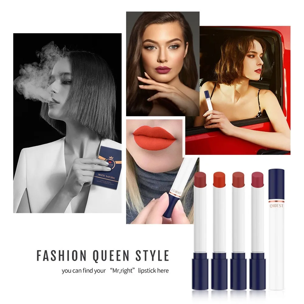 Креативная матовая губная помада для сигарет 4 цвета водостойкая телесного