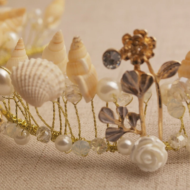 Новые свадебные украшения жемчужные ракушки обручи для волос свадебная