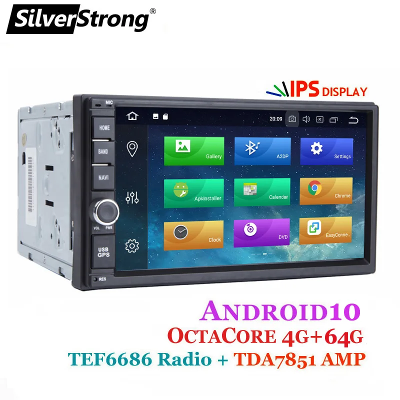 SilverStrong 8 ядер 4G 64 Гб Универсальный 2Din радио автомобиль GPS Android10.0 двойной DIN