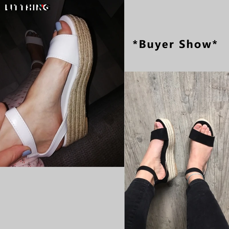 LITTHING/летние сандалии на платформе Модные женские Повседневная обувь танкетке с