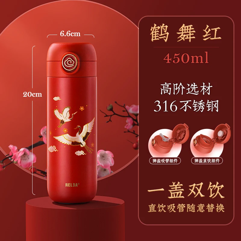 

Straight Stainless Steel Thermos Cup Creative with Lid Outdoor Travel Thermos Sublimation Botella De Agua Tea Bottle BD50VF