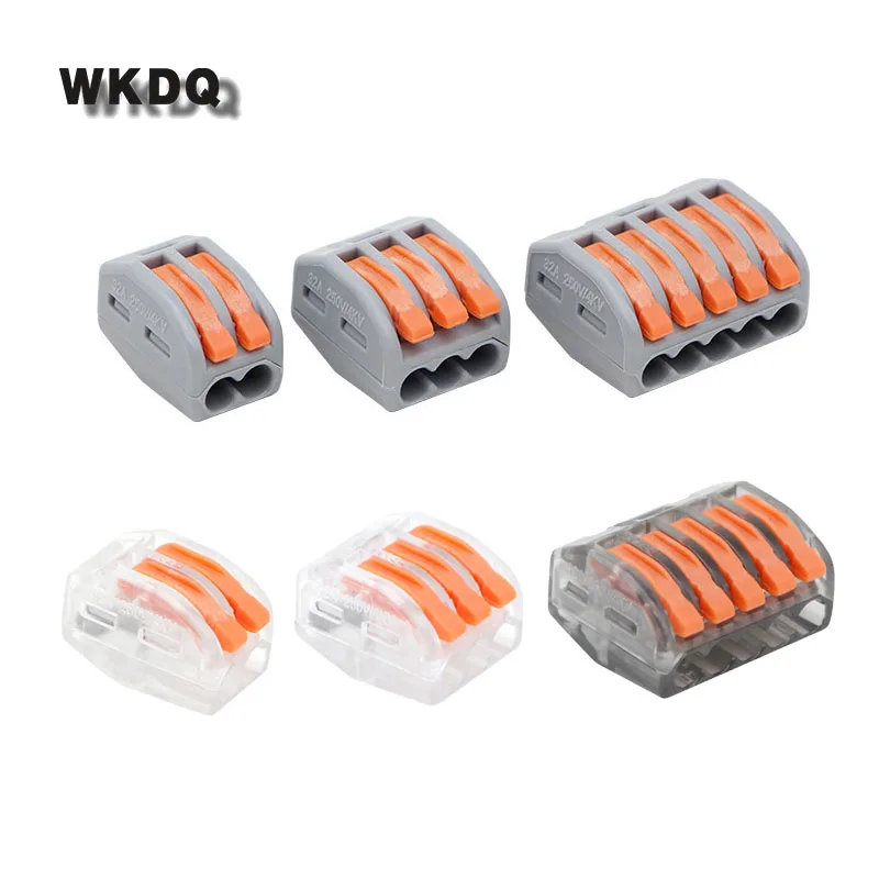 

Splicing Connector 10Pcs Compact Quick Wiring 222-412,413,414,415,418 2P/3P/4P/5P/8P Pins 222 Type Junction Box Fast Connectors