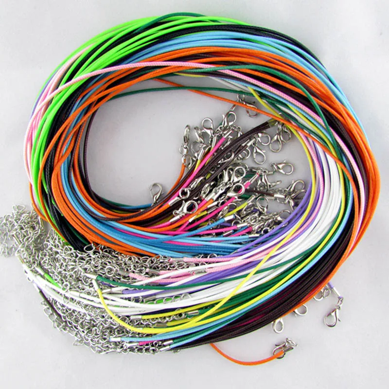 Новинка 50 шт. вощеный хлопковый шнур нить веревка для ожерелья изготовления