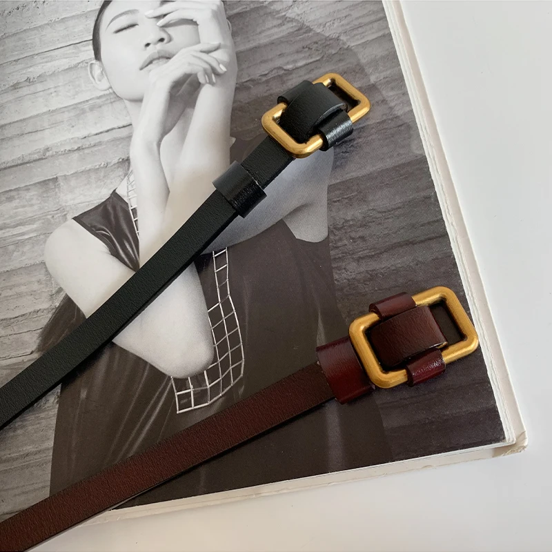 

New Fashion Women's Retro Leather Belts Women Leisure Waistband Women Black Coffee Belts