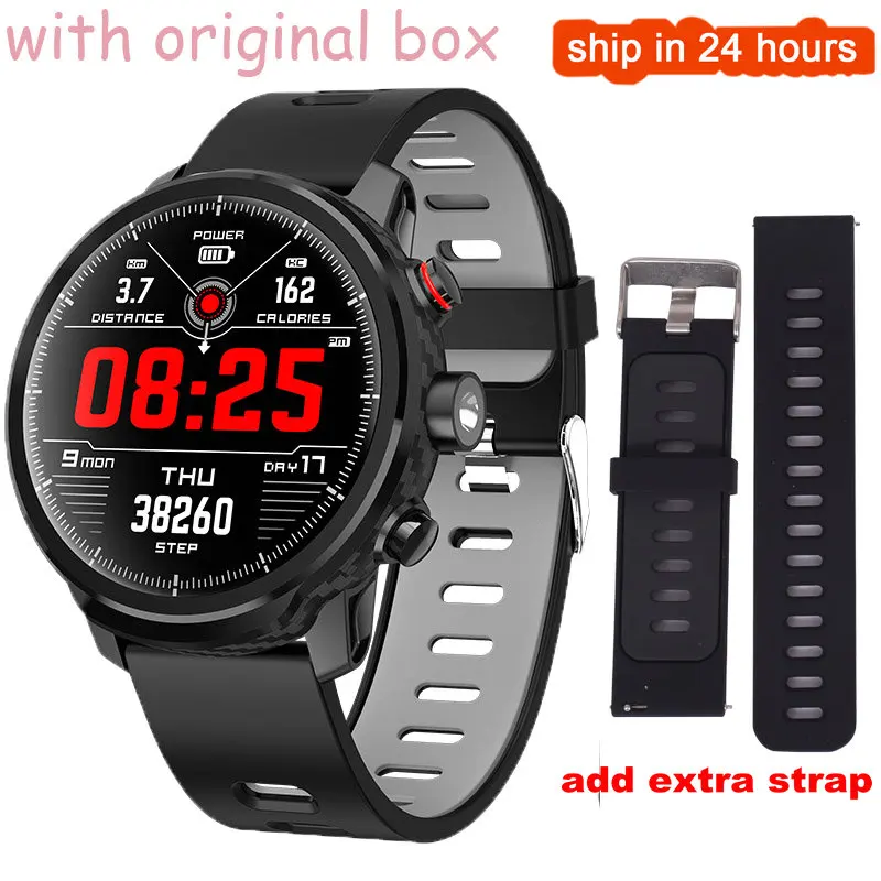 add extra strap Новые L5 Смарт-часы для мужчин IP68 Водонепроницаемые несколько видов спорта режим сердечного ритма погоды Bluetooth умные часы в режиме ожидания 100 дней - Цвет: add extra strap