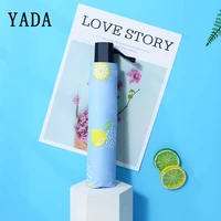 yada 2022 new creative fruit lemon umbrella rain women charm folding umbrella for women windproof lemon pattern umbrellas ys785
