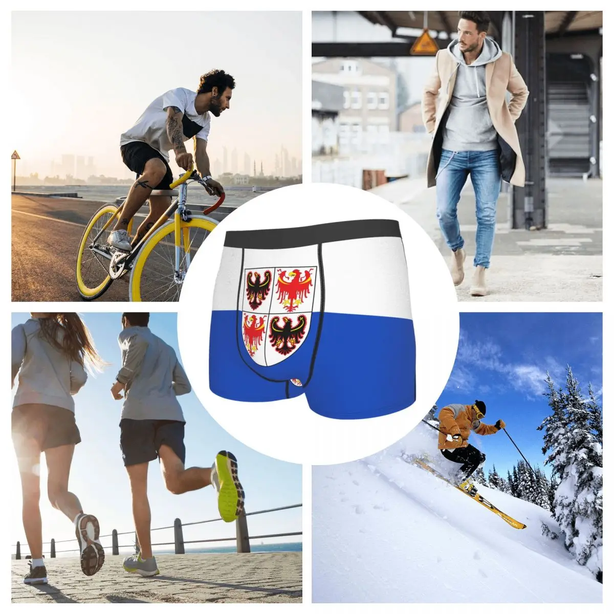 Flag Of Trentino-South Tyrol Men's Boxer Briefs regions of Italy Funny Novelty elastic pants for men