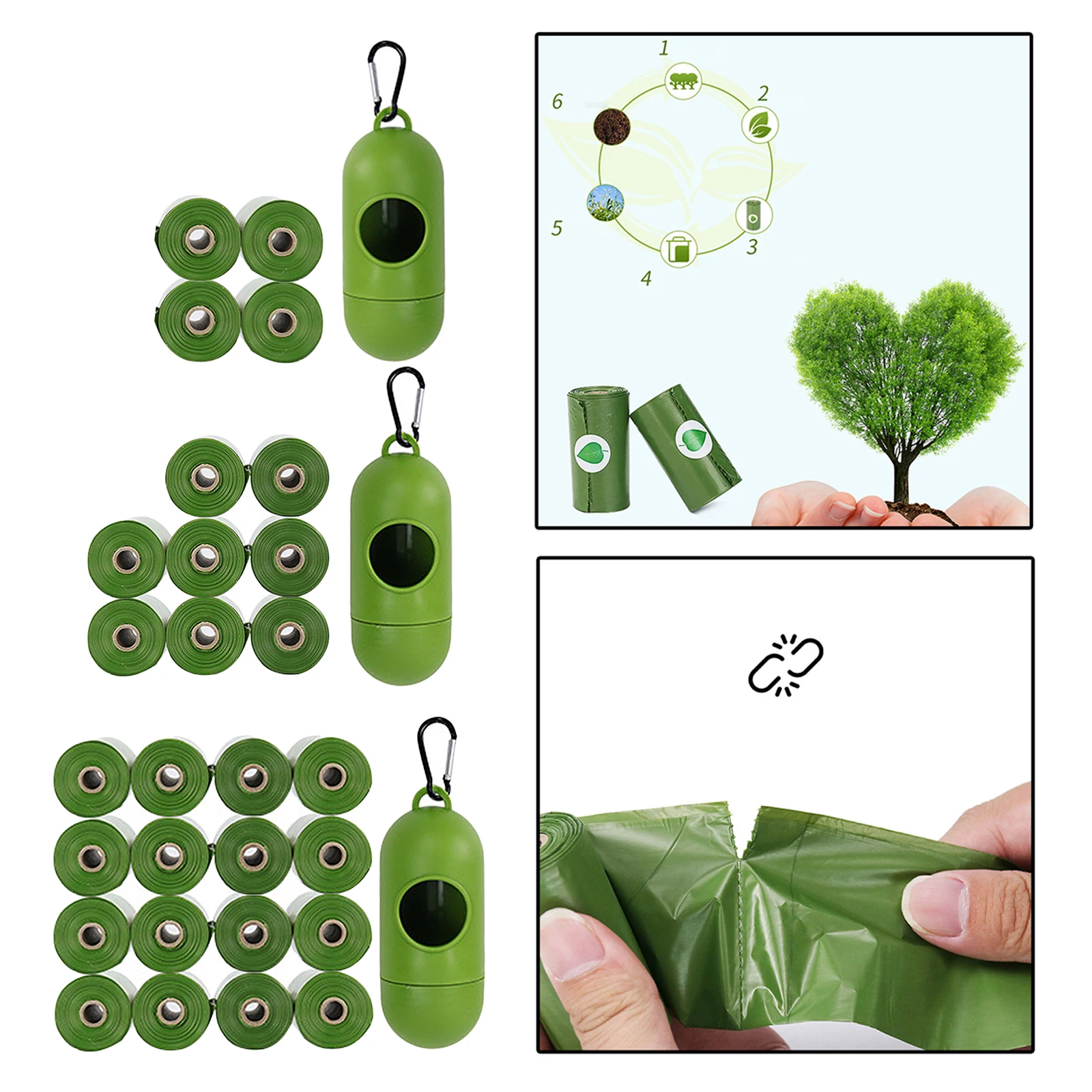 

Экологичные пакеты для собачьих экскрементов с дозатором, биоразлагаемые для использования на открытом воздухе