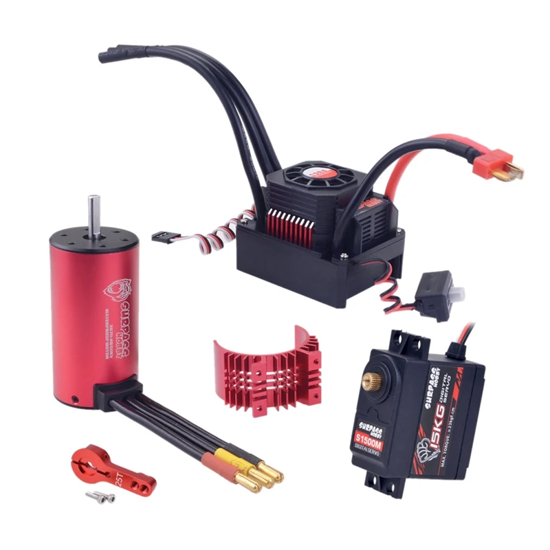 

Бессенсорный бесщеточный двигатель SURPASS HOBBY 3670 2650KV 3-6S с 120A водонепроницаемый бесщеточный ESC для 1/10 1/8 радиоуправляемого автомобиля, грузовик...