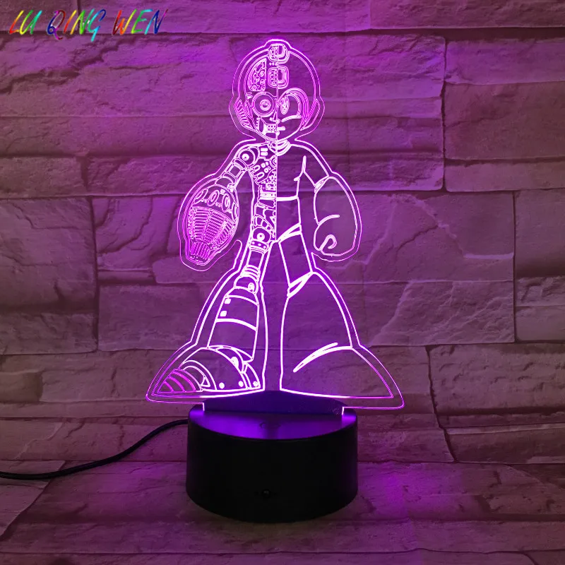 Ночник игровой Rockman с сенсорным Usb датчиком декоративный светильник для дома