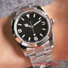 36 мм 39 мм BLIGER 21 Jewels MIYOTA 8215 NH35 PT5000 Move мужские часы сапфировое стекло черный циферблат Oyster браслет стеклянная задняя часть