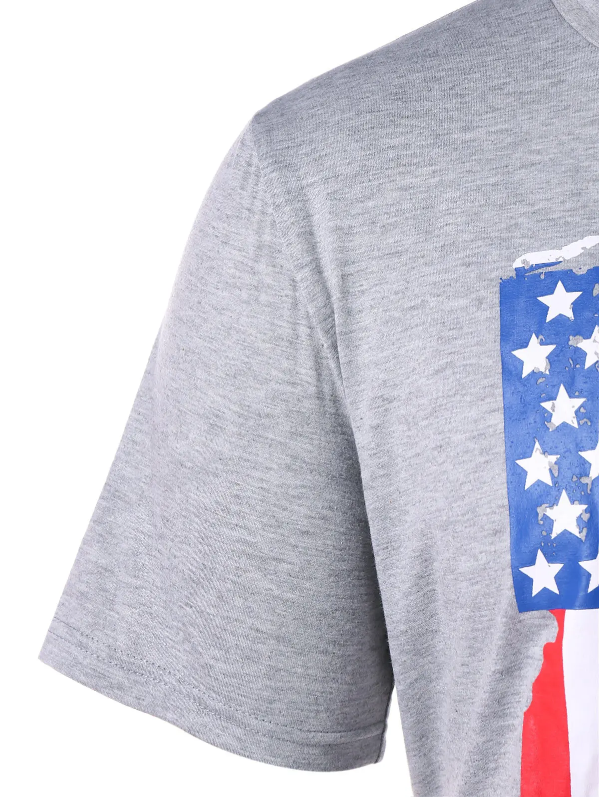 

New solid color flag printed short sleeve men's T-shirt