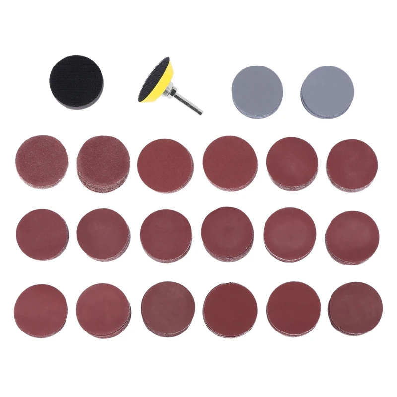 

Retail 200Pcs 50mm 2 Inch Sander Disc Sanding Discs 80-3000 Grit Paper with 1Inch Abrasive Polish Pad Plate + 1/4 Inch Shank for