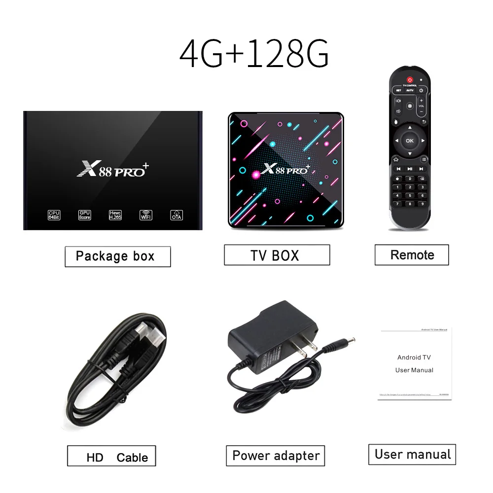 Android 9,0 9 Smart tv Box RK3368 Восьмиядерный процессор PowerVR G6110 GPU 4 Гб 4K Bluetooth 4,0 телеприставка - Цвет: 4G 128G