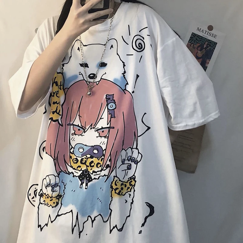 

Princess T shirt Women Pink Aesthetic Girls 90s Tshirt Harajuku Cartoon Printing Graphic Summer T-shirt Top Tee Female 2021 New