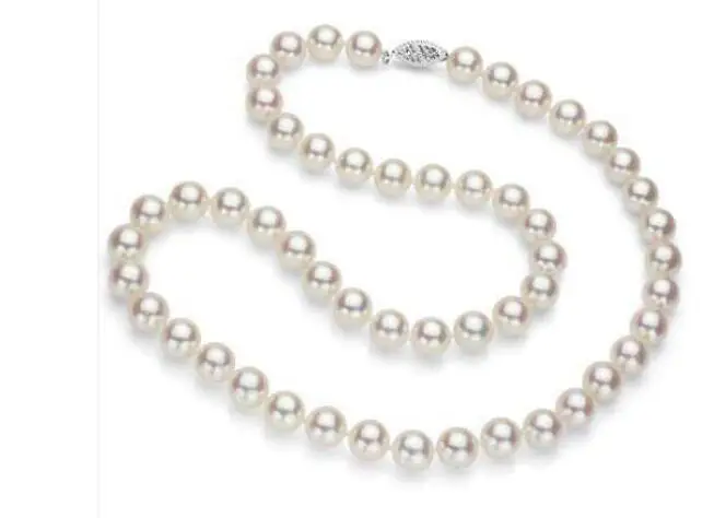 

22" AAAAA Top Grading Japanese Akoya Cultured Pearl 7mm,14K white Gold Necklace