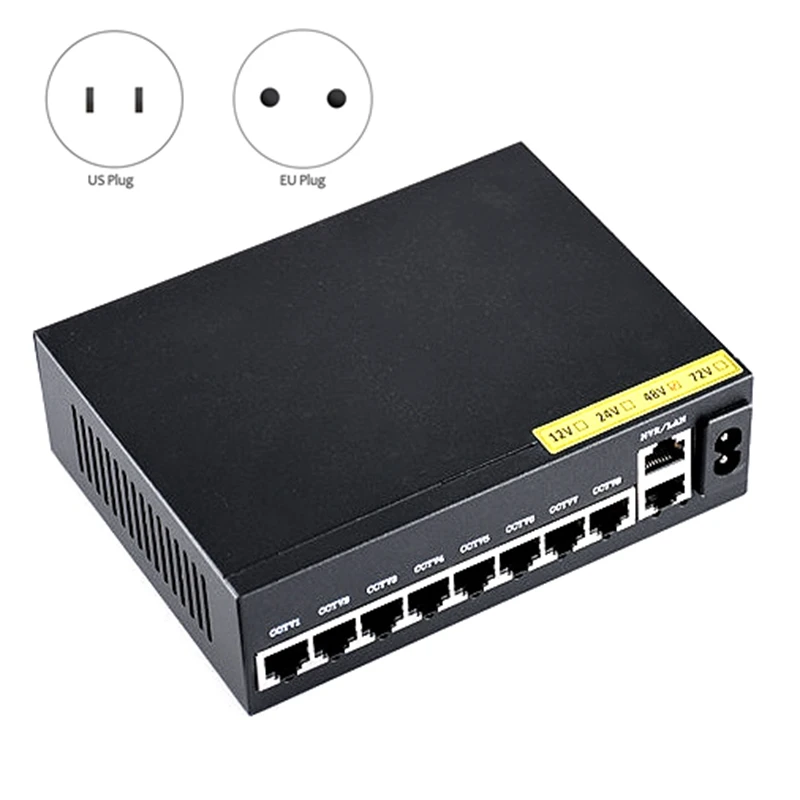 

8+2 Standard POE Switch Network Splitter 10-Port Switch Wireless AP Monitoring Switch
