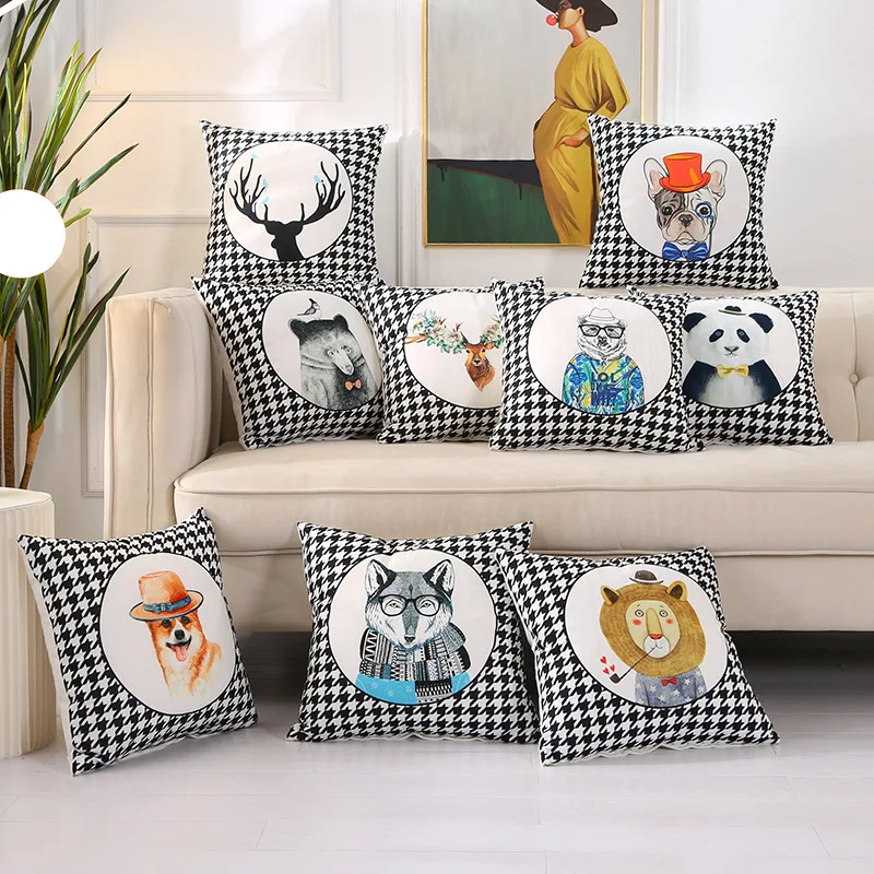 

WHYY Cojines Sofa Waist Printed Cushion Cover 45x45cm Pillowcase