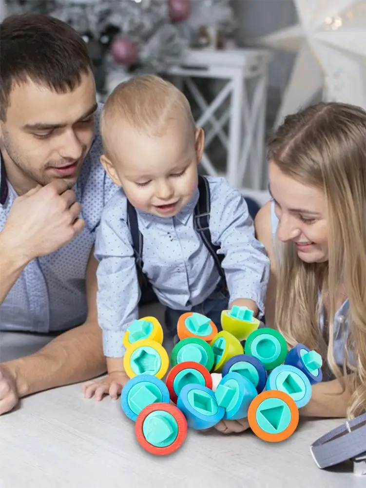 

8 PCS Matching Eggs Color Shape Matching Egg Set Educational Color and Shape Recognition Skills Learning Toys Sorting Puzzle