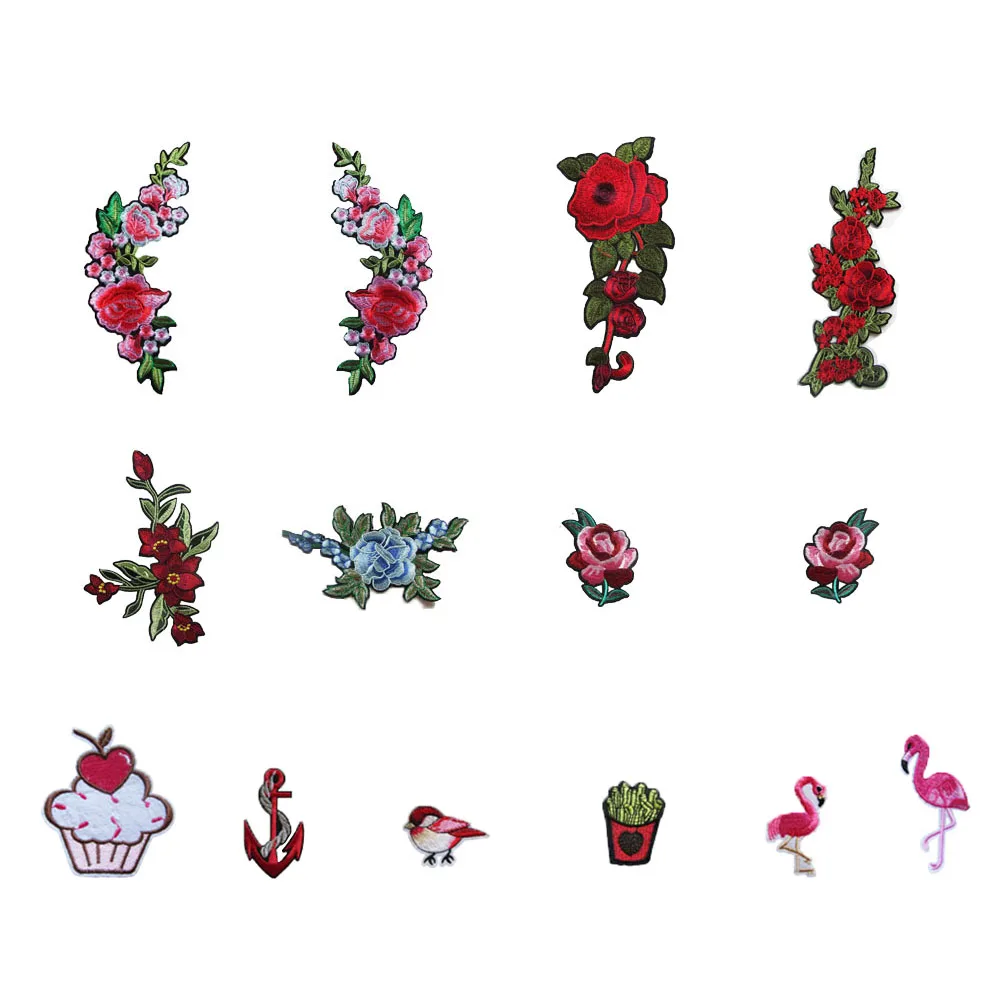 1 шт. нашивка в полоску с цветком розы |