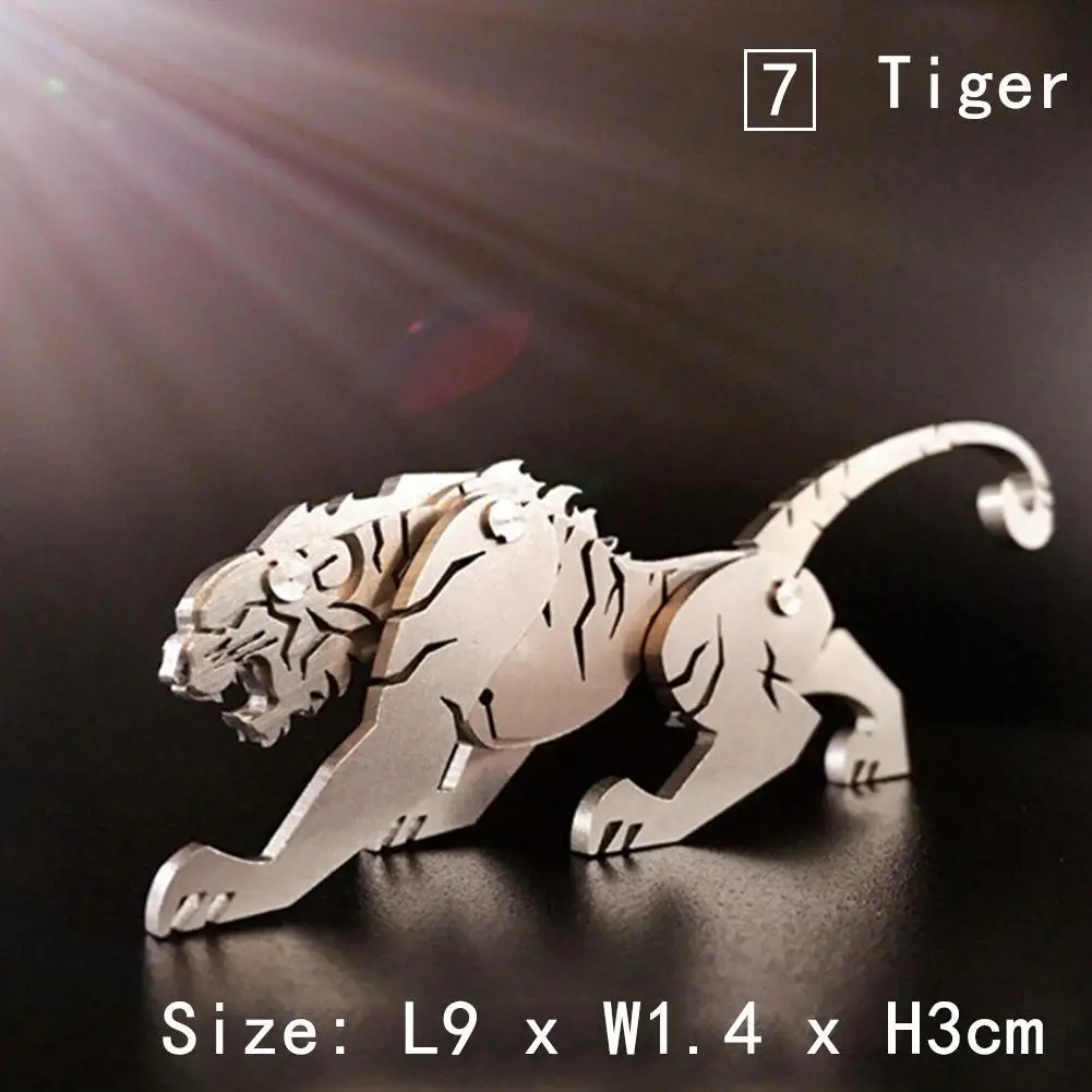 

3D Metal Puzzle Diy Model Kit Jigsaw Decoration Model Decoration Animal Wolf Gifts Desktop For Children Fox Silver Lion Y7J9