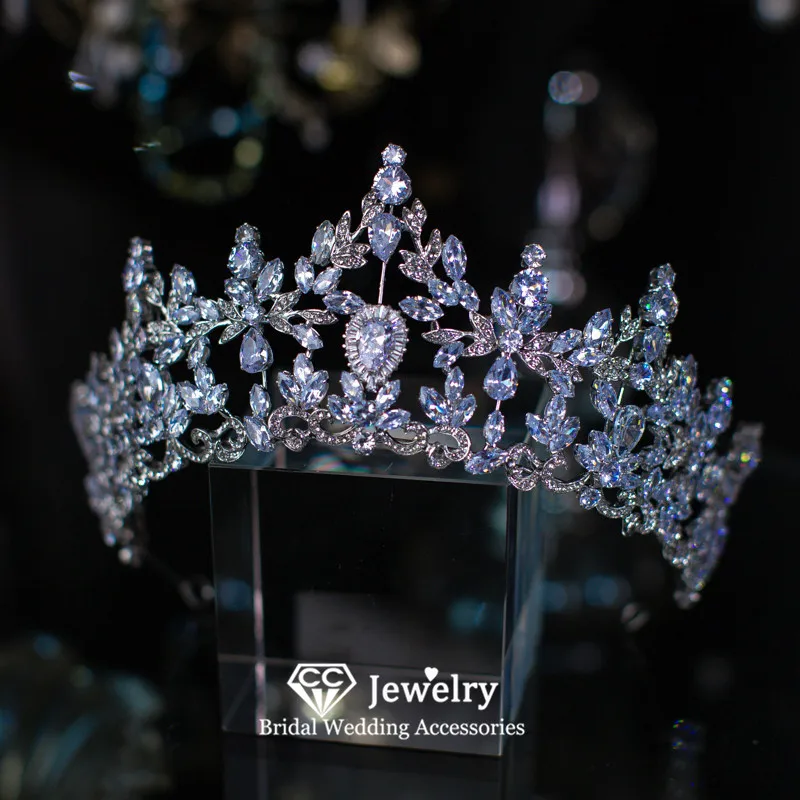 

CC свадебная корона, свадебные аксессуары для женщин, обручальные украшения для волос в форме листа, диадемы, корона для конкурса, платье для выпускного вечера, подарок QS171