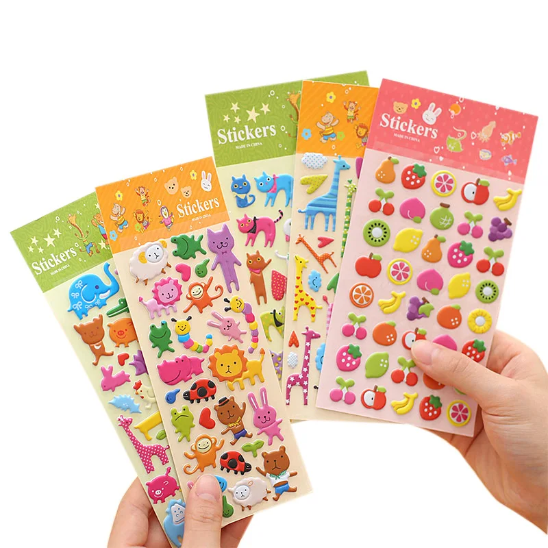

1 Piece Cute Cartoons Animal 3D Stickers for Kids Bubble Cotton Stickers for Stationery Decorative Scrapbooking Bullet Journal