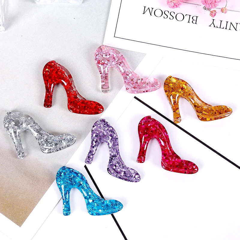 

10/20Pcs Fashion Crystal Shining High Heels Resin Handmade Accessories DIY Craft Supplies Phone Shell Hair Decoration Materials