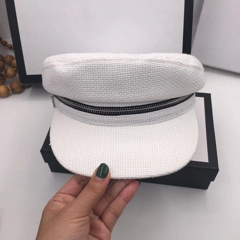 Весенняя и летняя индивидуальная хлопковая льняная темно синяя шляпа на молнии