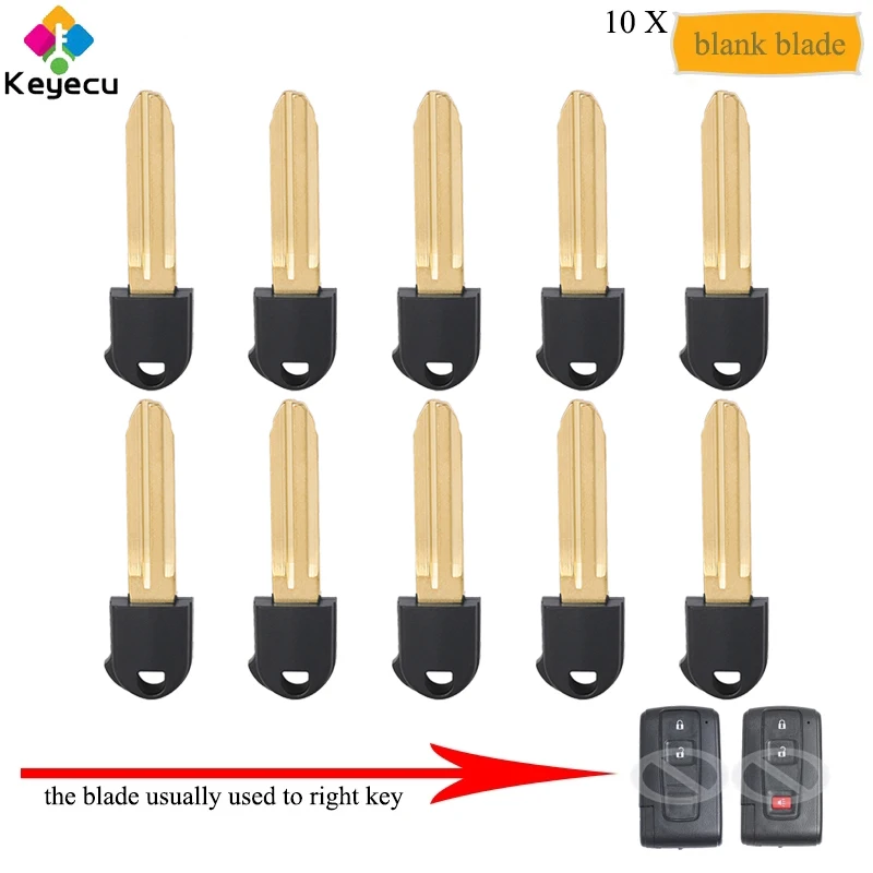 Запасной необработанный смарт-ключ KEYECU 10 шт./лот аварийная вставка лезвие-брелок