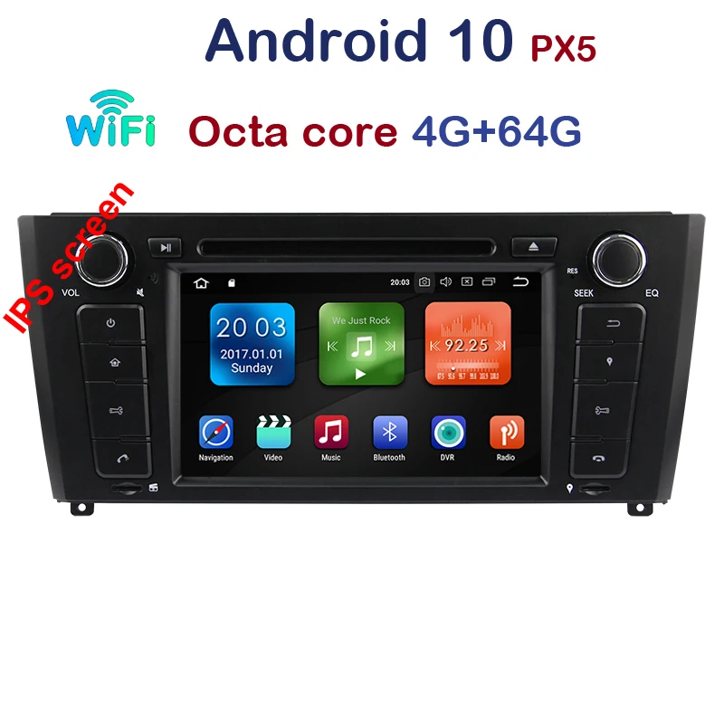 Автомагнитола IPS DSP 4 Гб ОЗУ 64 Восьмиядерный процессор 1 Din Android 10 DVD для BMW E87 серии E88