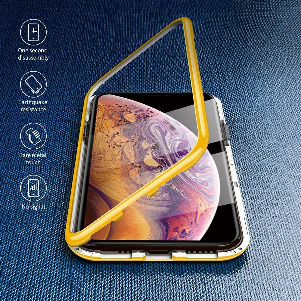 2019 Magnetic adsorption Phone Case For iPhone 11 Pro Max XR XS MAX X 8 7 6 6s Plus PC Bumper Macaron Cases Glass Magnet Cover | Мобильные
