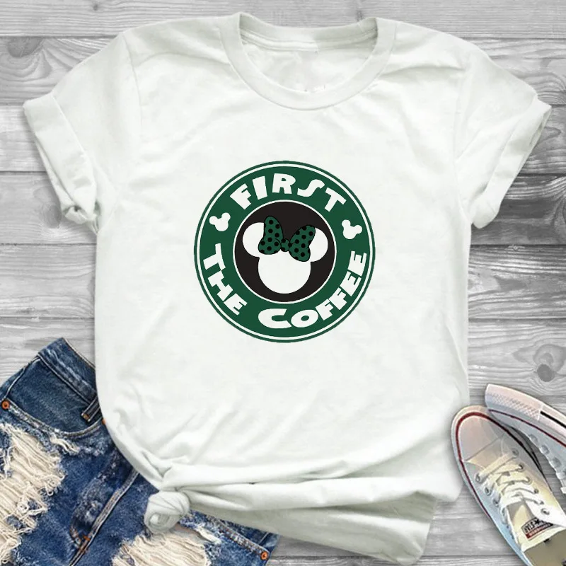 Винтажная футболка с цветочным принтом Micky Head Print женские милые топы в стиле