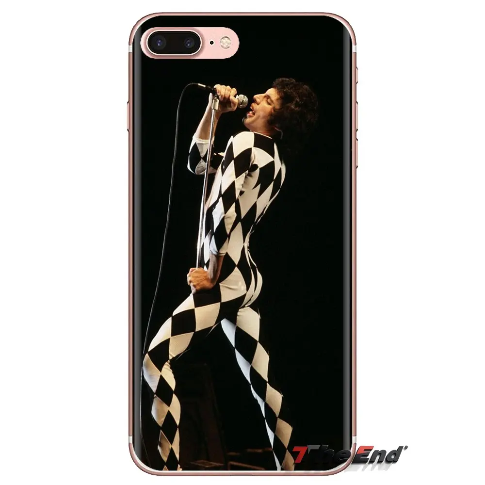 For Samsung Galaxy S3 S4 S5 Mini S6 S7 Edge S8 S9 S10 Plus Note 3 4 5 8 9 Soft Transparent Shell Case Freddie Mercury Queen band |