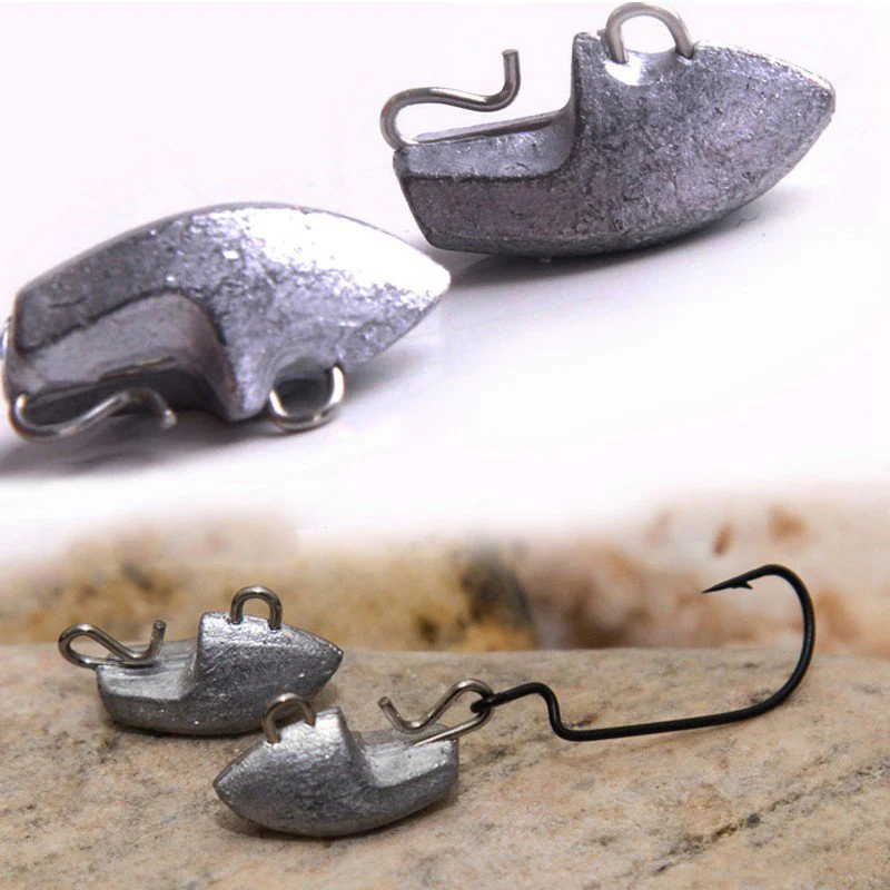 

10Pcs Ship Shape Lead Fishing Sinker 3g/4.8g/7.3g/8.6g/13.5g Offset Bullet Set For Quality Fast Connect Fishing Accessories