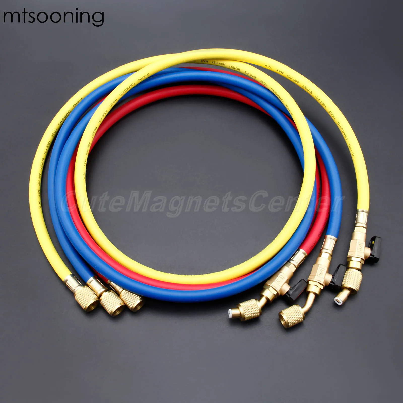 Mtsooning 3 шт. R134A AC зарядный шланг с шаровыми клапанами 1/4 &quotSAE 150 мм 60&quot R410A R12 R22