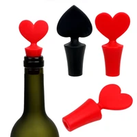 2021 silicone poker shaped wine stoppers leak free wine beer bottle cork barware stopper plug wine bottle sealer cap bar tools