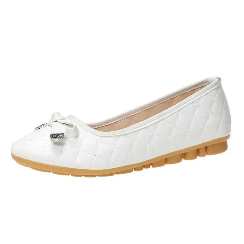 

Spring and Summer New Single Shoes 2021 Shallow Mouth Set of Small Leather Shoes Korean Version of The Fashion Bow Flat Shoes