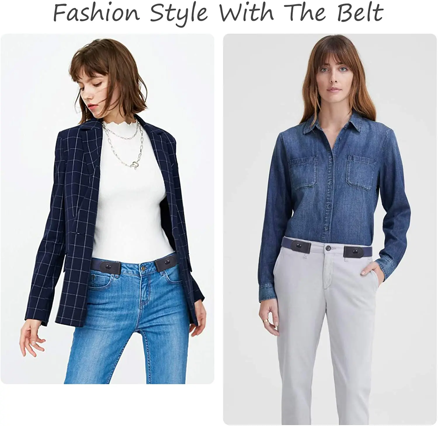 

Buckle Free Comfortable Elastic Belt for Women or Men, Buckle-less No Bulge No Hassle Invisible Belts, No Hassle Waist Belt