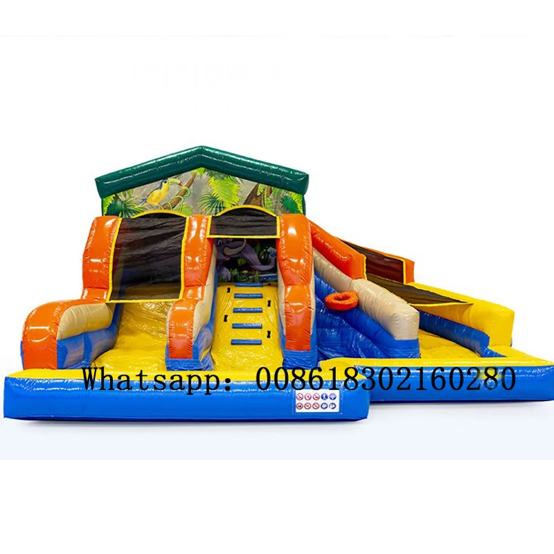 

Inflatable Slide Combine With Inflatable Bounce House Trampoline PVC High Quality For Kids Outdoor Play With Free Air Blower